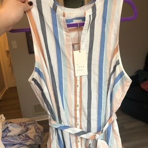 Striped Button-Up Dress